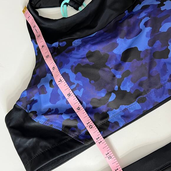 Athleta Freestyle Blue Camo Bikini Top and Bottom Size Large - Picture 9 of 14